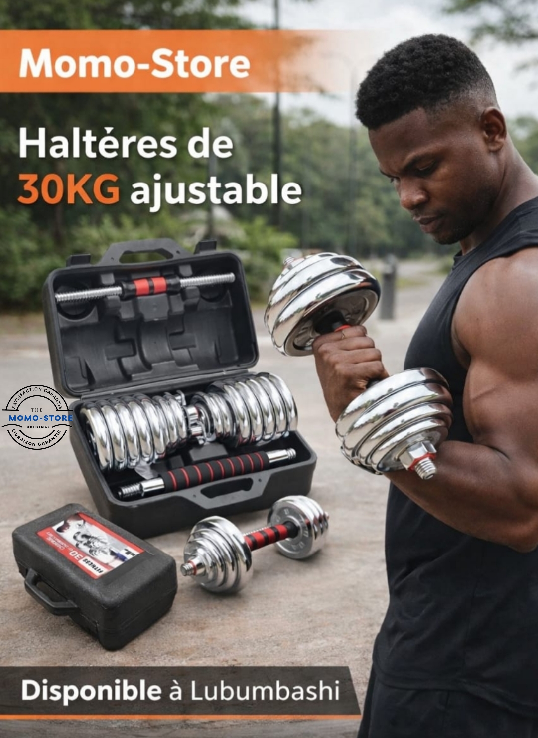 Kit d’Haltères Ajustable 30KG – La Puissance à Domicile