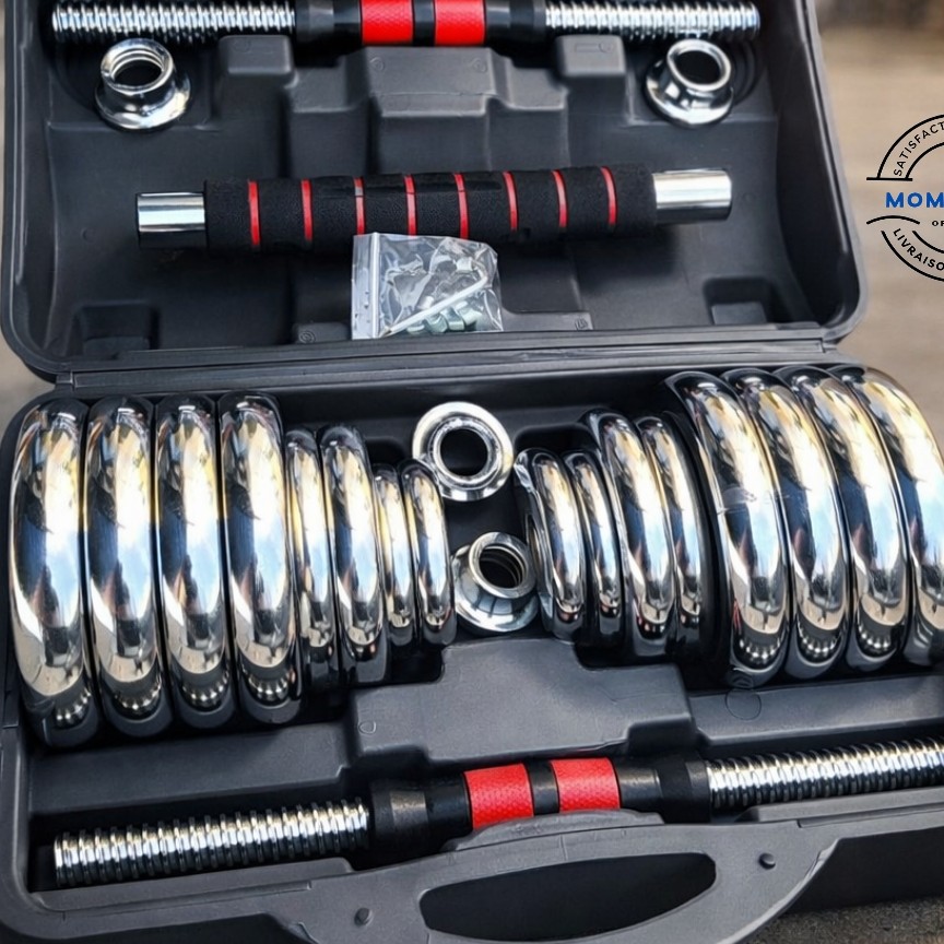 Kit d’Haltères Ajustable 30KG – La Puissance à Domicile