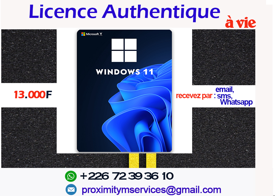 Licence authentique Windows11 à Ouagadougou 