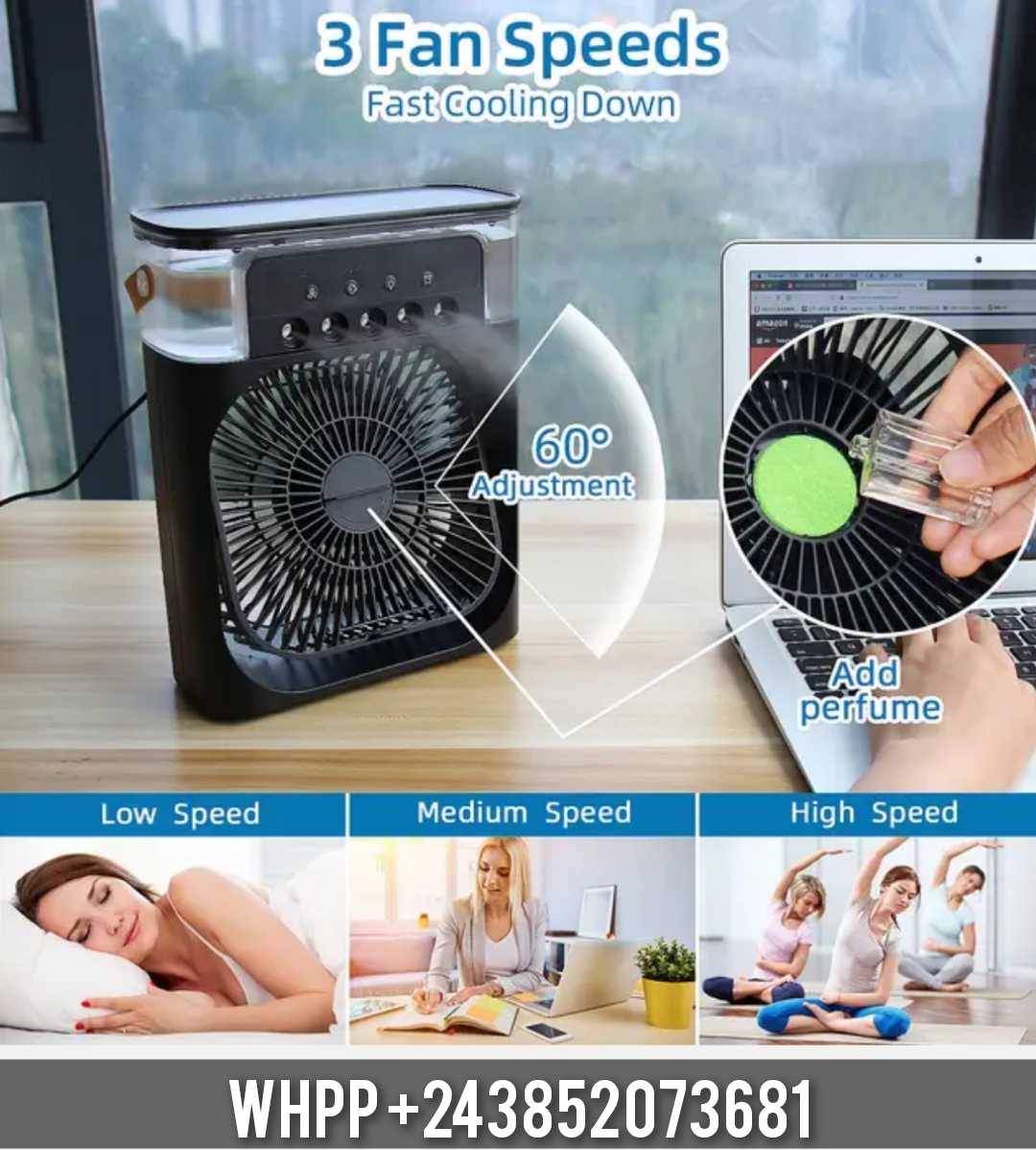 Ventilateur de brumisation de bureau portable, en Democratic Republic of the Congo 